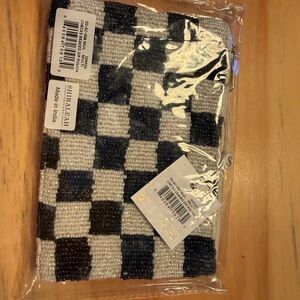 Shiraleah Black and White Checkered Cosmetic Bag